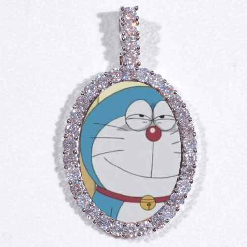 Large 3D Oval Custom Picture Pendant
