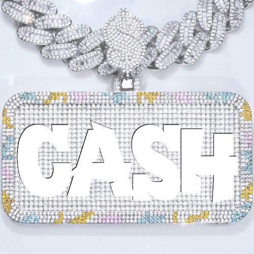 CUSTOM LETTER NECKLACE 3D COLORFUL SQUARE