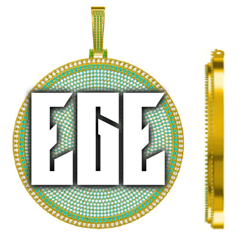 CUSTOM LETTER NECKLACE 3D BIG DISC
