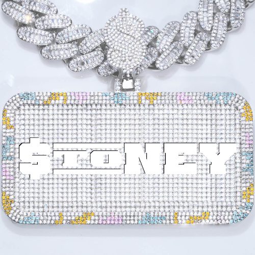 CUSTOM LETTER NECKLACE 3D COLORFUL SQUARE