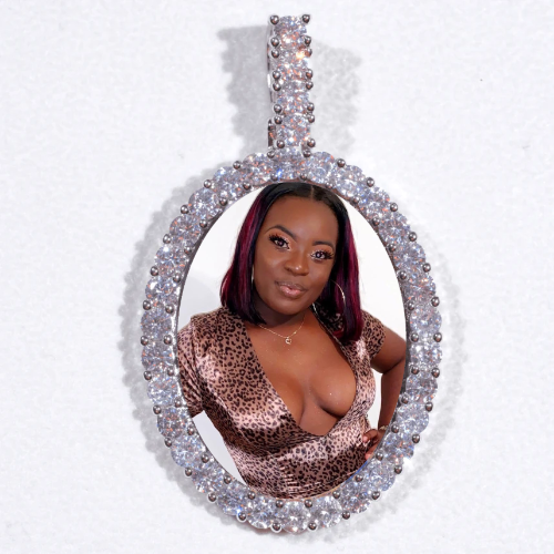 Large 3D Oval Custom Picture Pendant