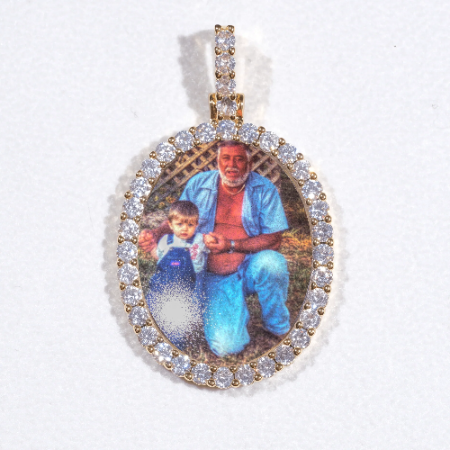 3D Oval Custom Picture Pendant