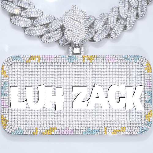 CUSTOM LETTER NECKLACE 3D COLORFUL SQUARE