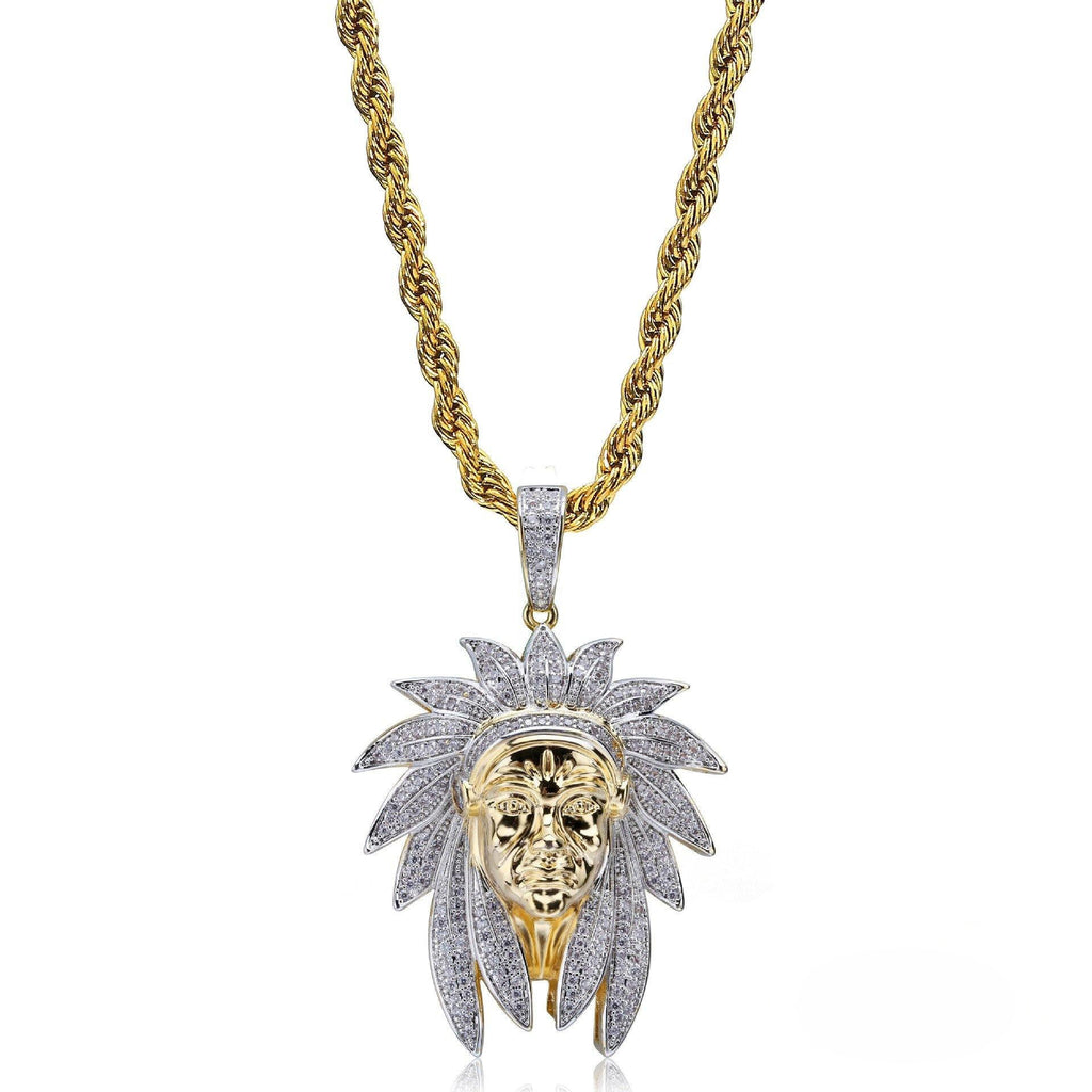 Official Limited  Gold-Plated Two-tone Indian Chief Pendant