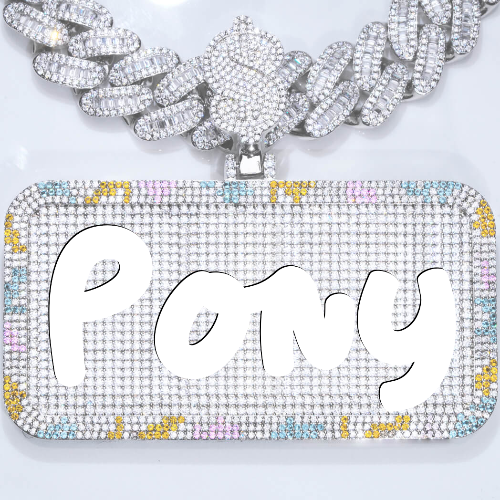 CUSTOM LETTER NECKLACE 3D COLORFUL SQUARE