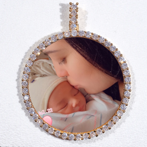 LARGE 3D CIRCLE CUSTOM PICTURE PENDANT