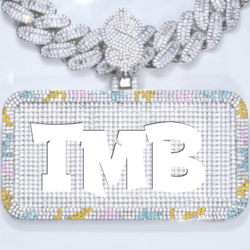 CUSTOM LETTER NECKLACE 3D COLORFUL SQUARE
