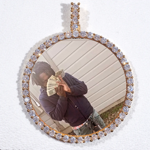 LARGE 3D CIRCLE CUSTOM PICTURE PENDANT