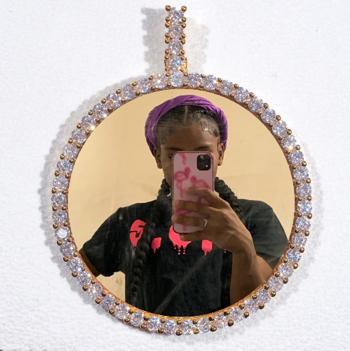 LARGE 3D CIRCLE CUSTOM PICTURE PENDANT
