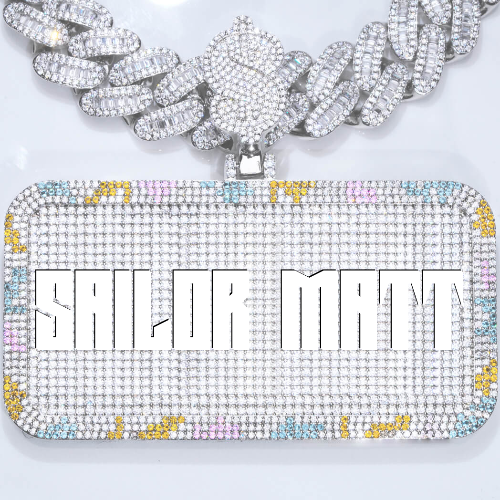 CUSTOM LETTER NECKLACE 3D COLORFUL SQUARE