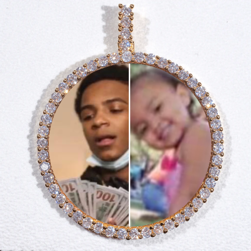 LARGE 3D CIRCLE CUSTOM PICTURE PENDANT