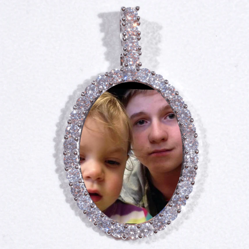 Large 3D Oval Custom Picture Pendant