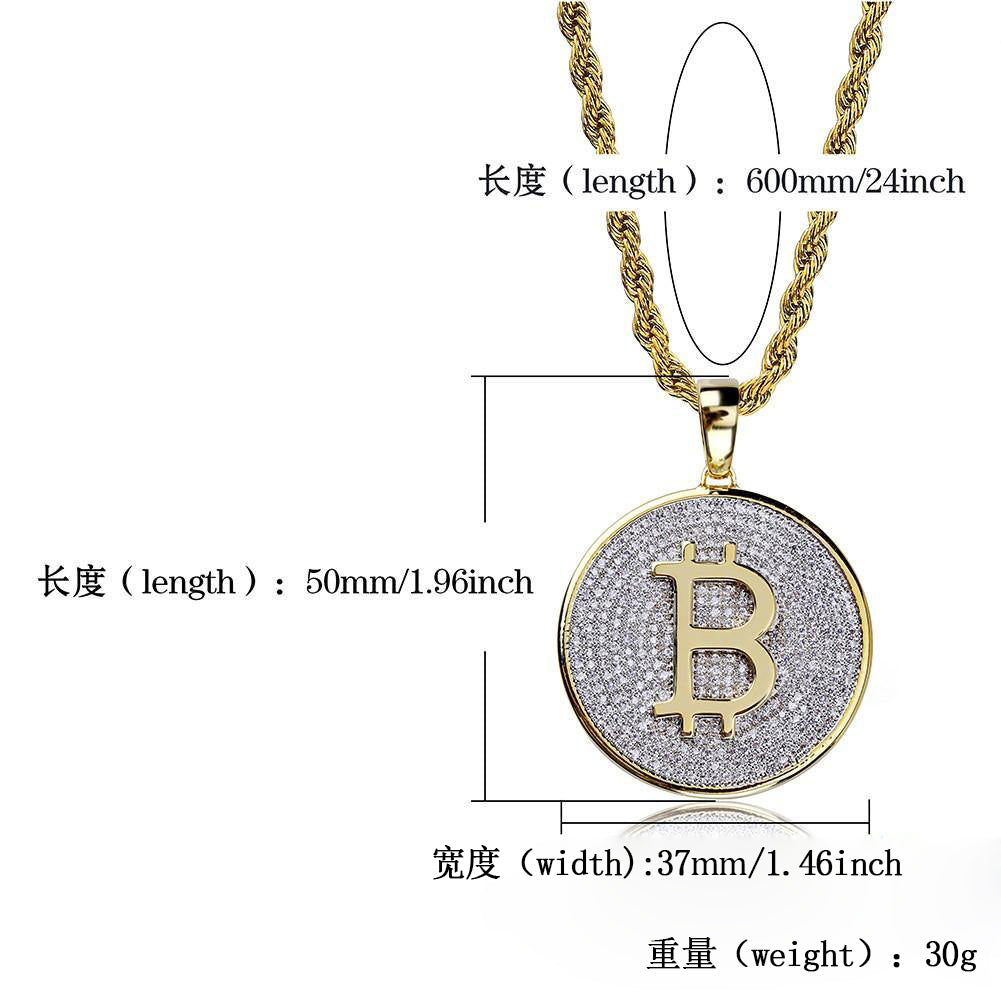 Two-tone Iced 31mm CZ  Cuban Link  Pendant In Yellow Gold-Plated