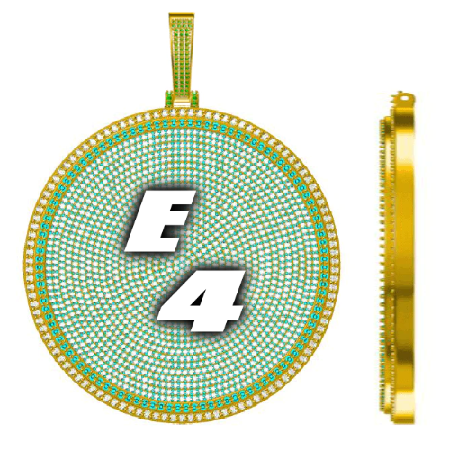 CUSTOM LETTER NECKLACE 3D BIG DISC