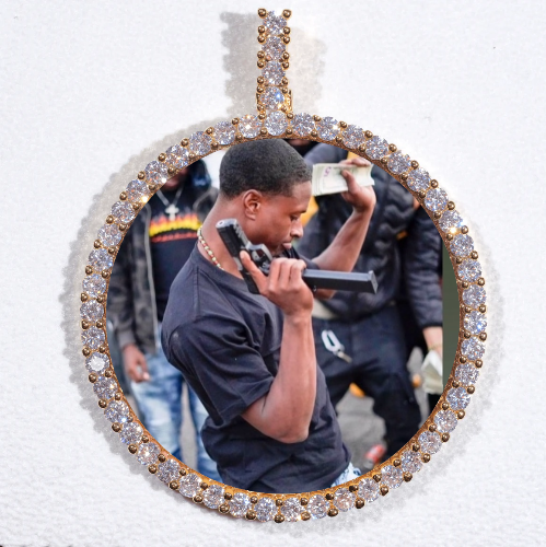 LARGE 3D CIRCLE CUSTOM PICTURE PENDANT