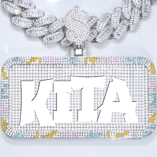 CUSTOM LETTER NECKLACE 3D COLORFUL SQUARE