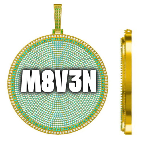 CUSTOM LETTER NECKLACE 3D BIG DISC