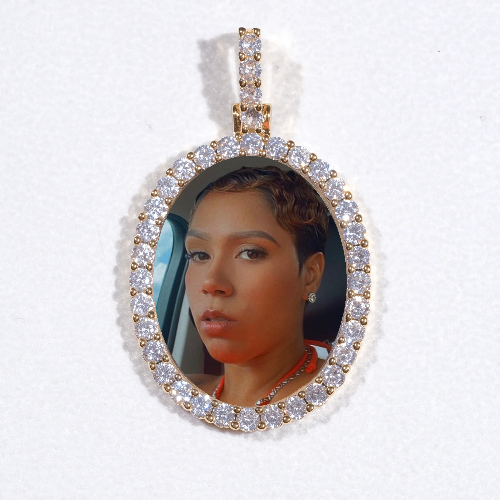 3D Oval Custom Picture Pendant
