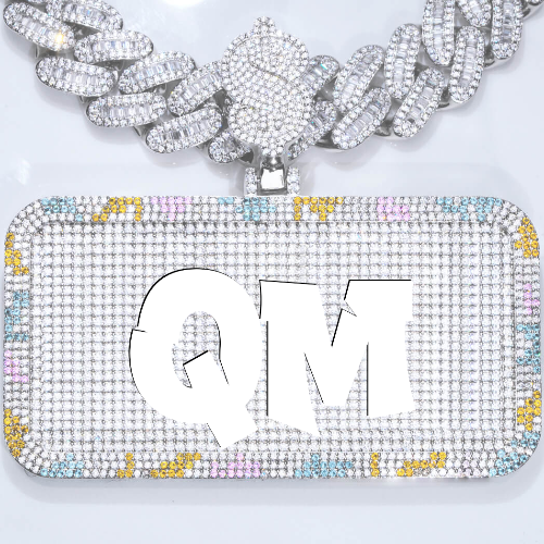 CUSTOM LETTER NECKLACE 3D COLORFUL SQUARE