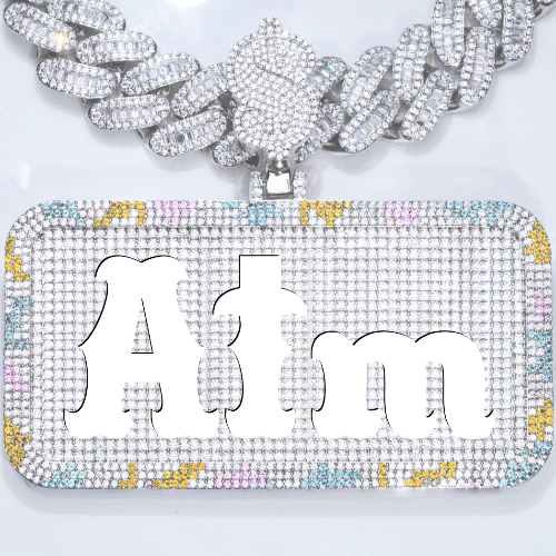 CUSTOM LETTER NECKLACE 3D COLORFUL SQUARE