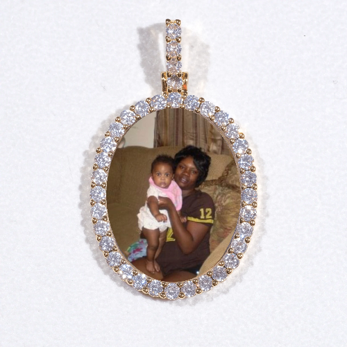 3D Oval Custom Picture Pendant