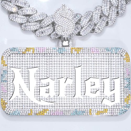 CUSTOM LETTER NECKLACE 3D COLORFUL SQUARE