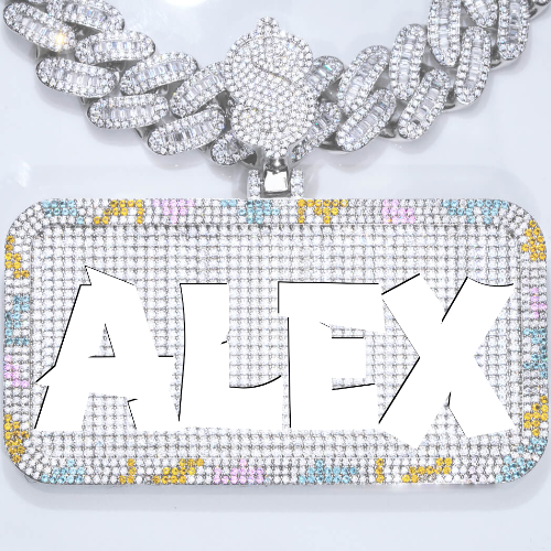 CUSTOM LETTER NECKLACE 3D COLORFUL SQUARE