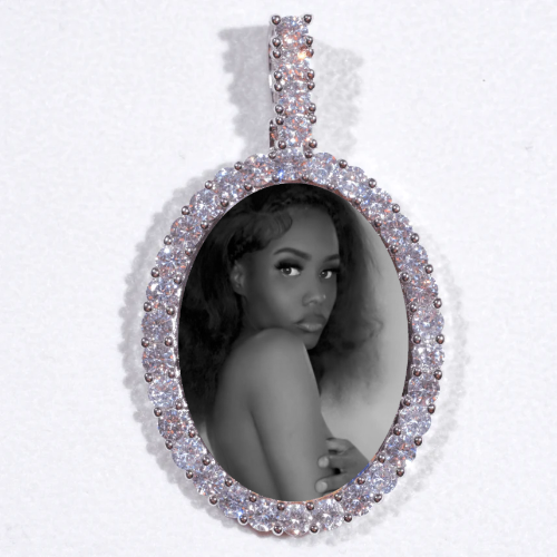 Large 3D Oval Custom Picture Pendant