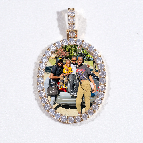 3D Oval Custom Picture Pendant