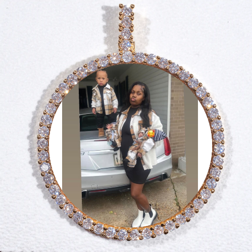 LARGE 3D CIRCLE CUSTOM PICTURE PENDANT