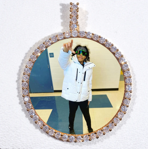 LARGE 3D CIRCLE CUSTOM PICTURE PENDANT