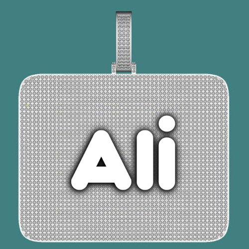 CUSTOM LETTER NECKLACE 3D BIG SQUARE