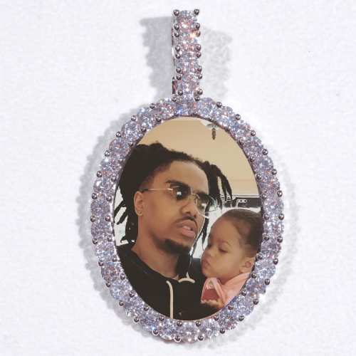 Large 3D Oval Custom Picture Pendant
