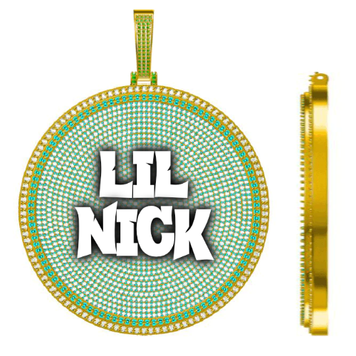 CUSTOM LETTER NECKLACE 3D BIG DISC