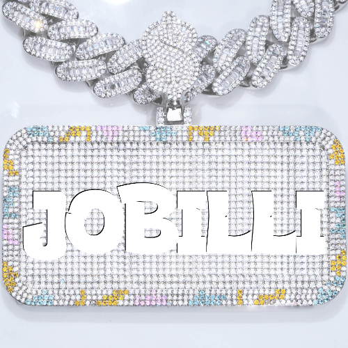 CUSTOM LETTER NECKLACE 3D COLORFUL SQUARE