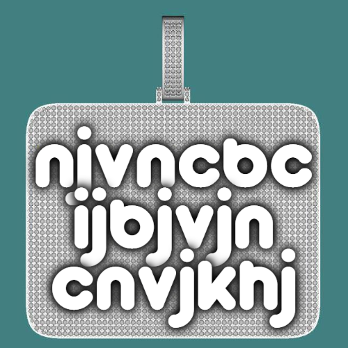 CUSTOM LETTER NECKLACE 3D BIG SQUARE