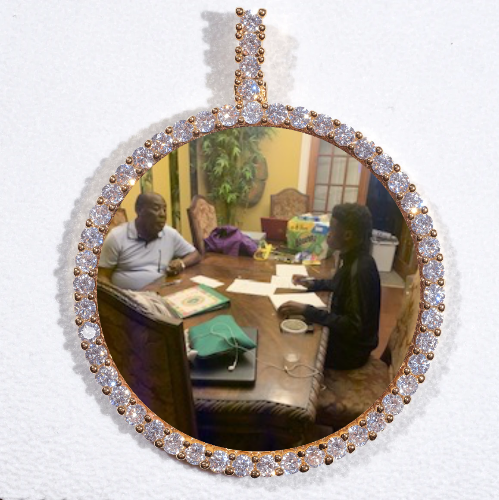 LARGE 3D CIRCLE CUSTOM PICTURE PENDANT