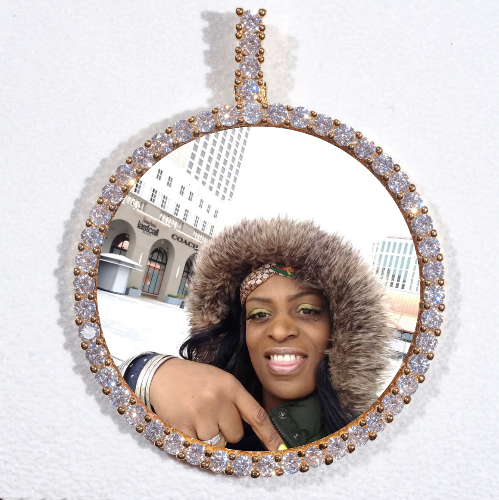 LARGE 3D CIRCLE CUSTOM PICTURE PENDANT