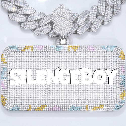 CUSTOM LETTER NECKLACE 3D COLORFUL SQUARE