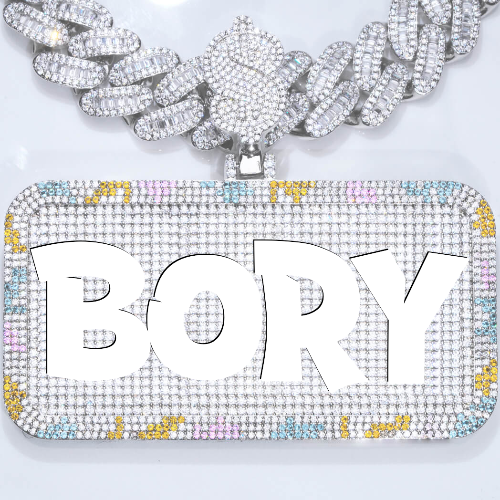CUSTOM LETTER NECKLACE 3D COLORFUL SQUARE