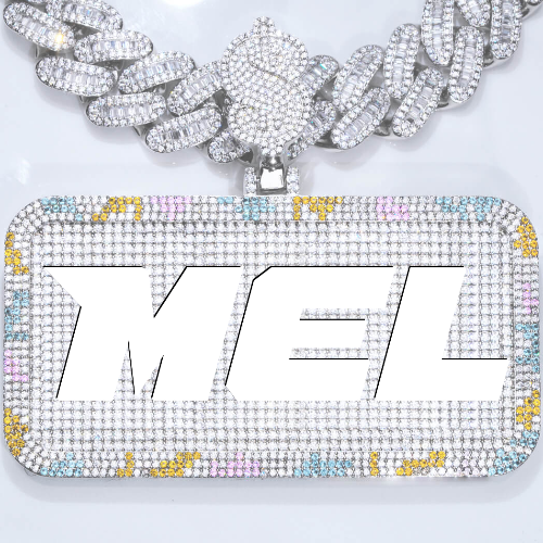 CUSTOM LETTER NECKLACE 3D COLORFUL SQUARE