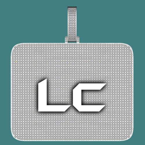 CUSTOM LETTER NECKLACE 3D BIG SQUARE