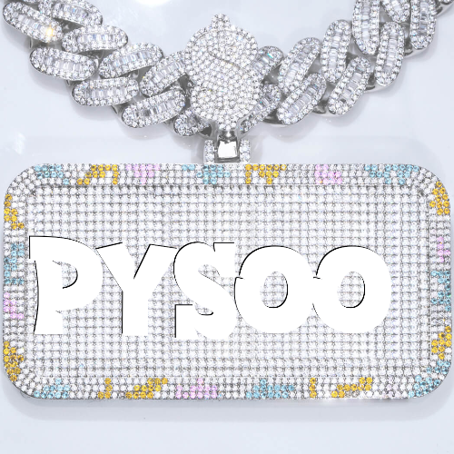CUSTOM LETTER NECKLACE 3D COLORFUL SQUARE