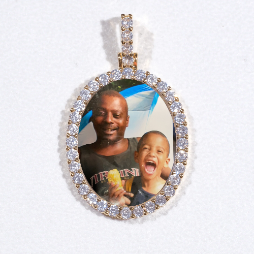 3D Oval Custom Picture Pendant