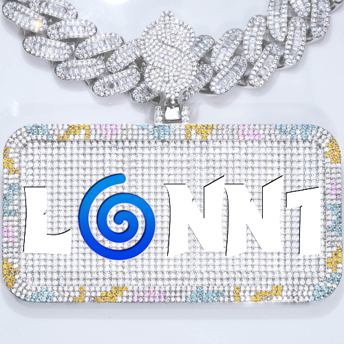 CUSTOM LETTER NECKLACE 3D COLORFUL SQUARE