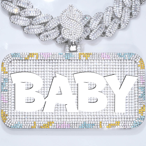 CUSTOM LETTER NECKLACE 3D COLORFUL SQUARE
