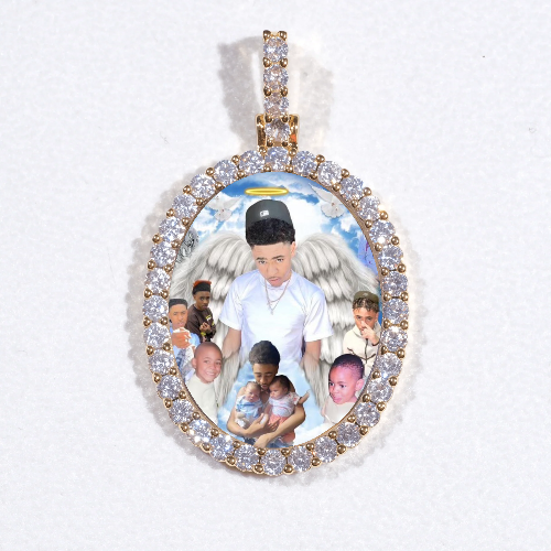 3D Oval Custom Picture Pendant