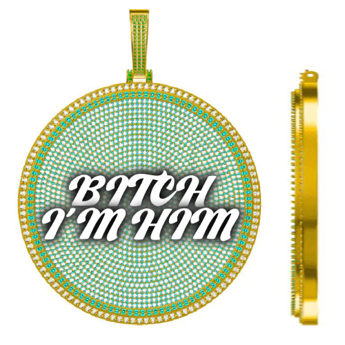 CUSTOM LETTER NECKLACE 3D BIG DISC