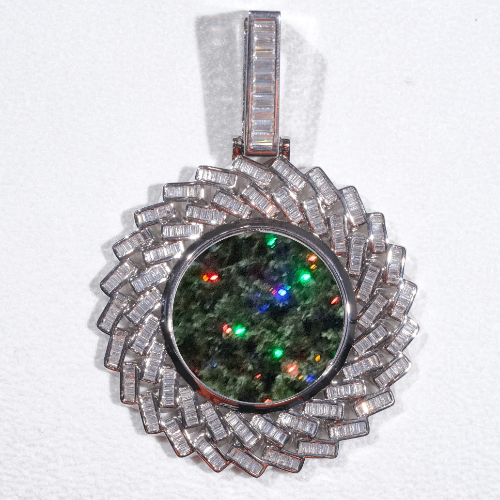 Large 3D Baguette Custom Picture Pendant