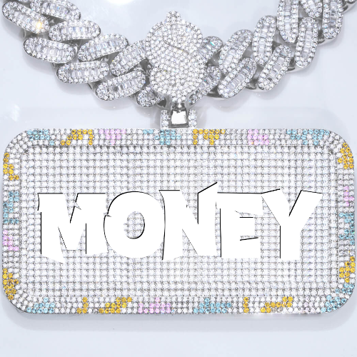 CUSTOM LETTER NECKLACE 3D COLORFUL SQUARE